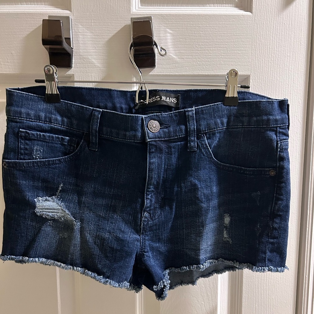 Express Women's Dark Blue Jean Shorts